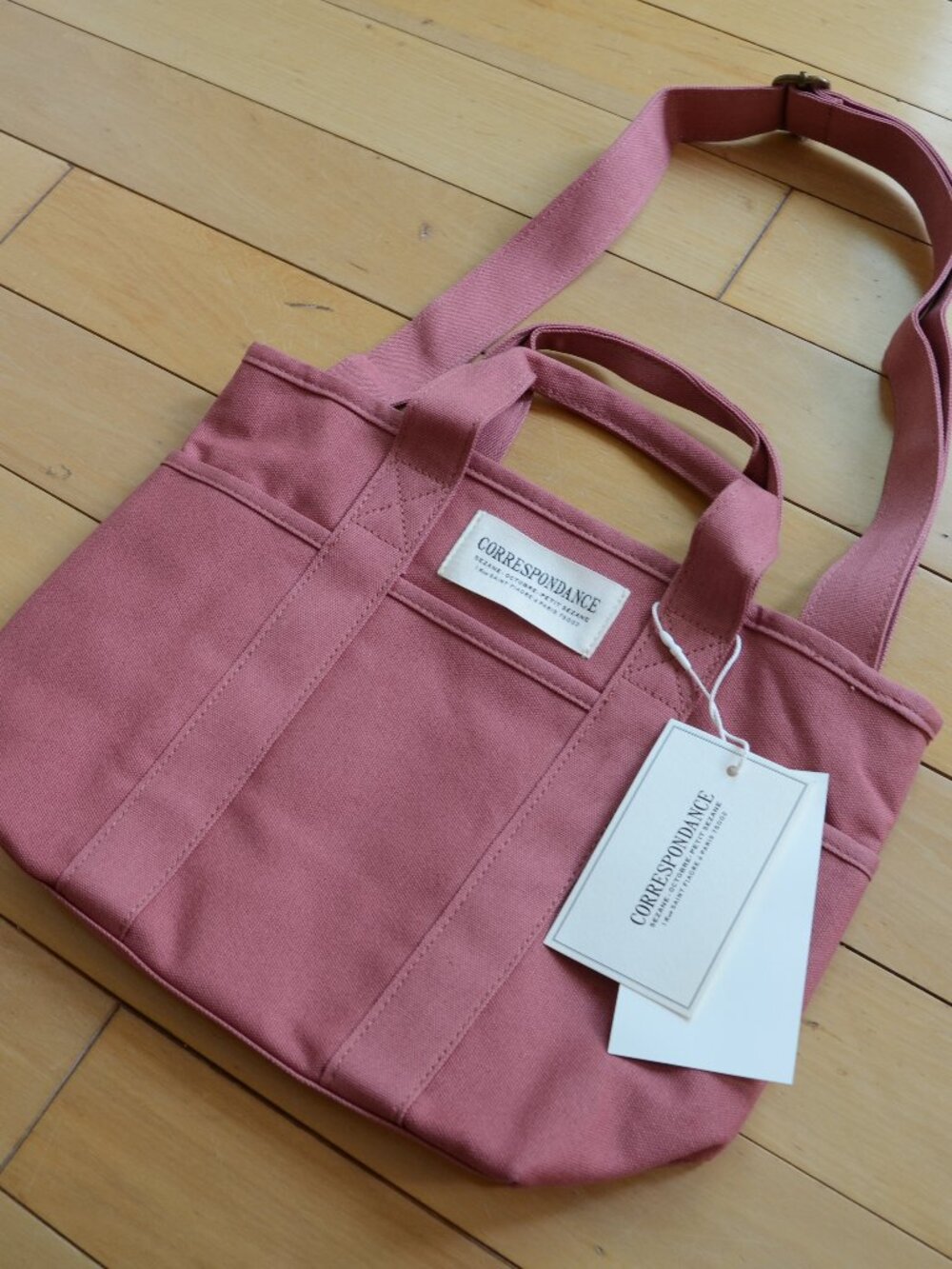 Sezane Correspondance Mini Tote Bag Pink NWT